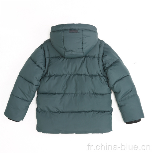 Jacket de garçons chauds d&#39;hiver à manches détachables d&#39;hiver